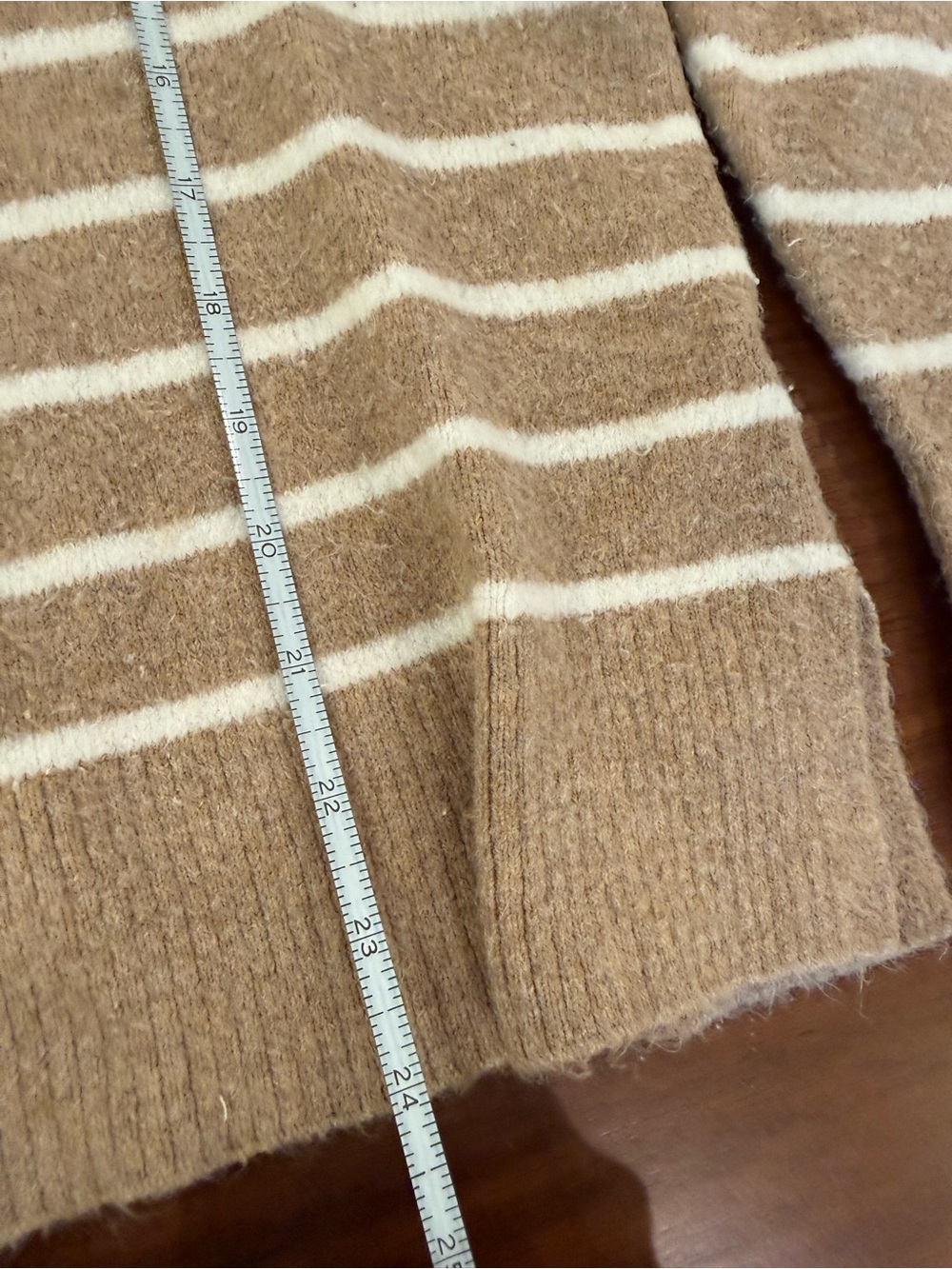 J.Crew Extra-Soft Merino Wool Blend Striped Sweater Tan Ivory L - Picture 6 of 8